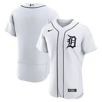 mens nike white detroit tigers home logo authentic team jer